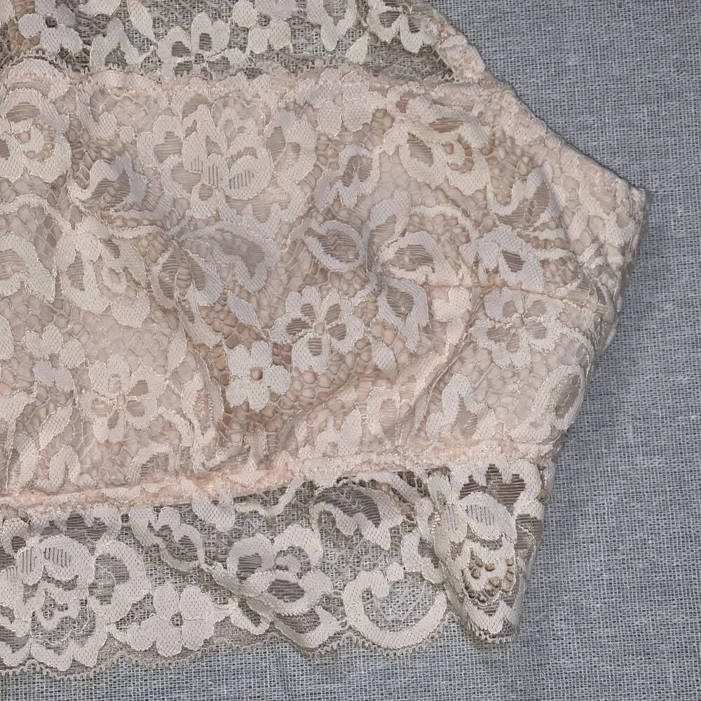 Xhilaration | Blush Pink High Neck Lace Racerback Bralette | Medium